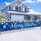 Blue Merry Christmas Large Banner Decorations, Xmas Outdoor Indoor Decorations(Blue)98"L x 17"W